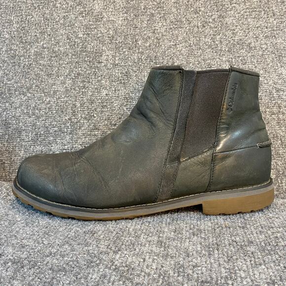 Columbia Marquam Chelsea Waterproof Leather Boots Black BM5996-010 Mens 13 main image 8